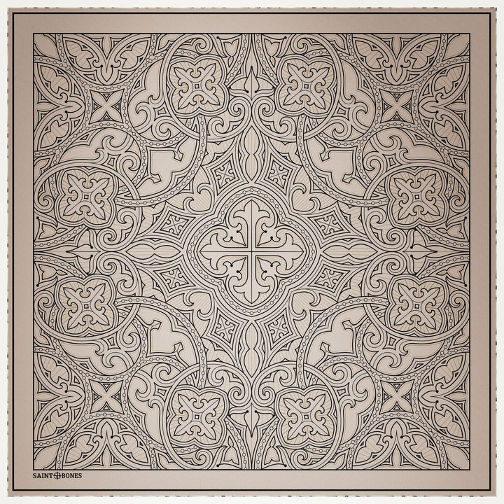 Tracery Motif Beige Scarf