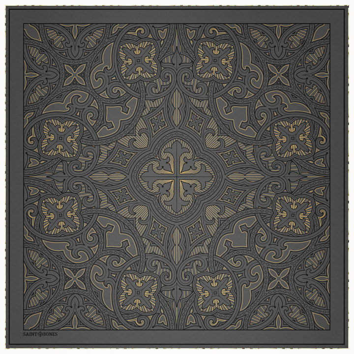 Tracery Motif Cedar Brown Scarf