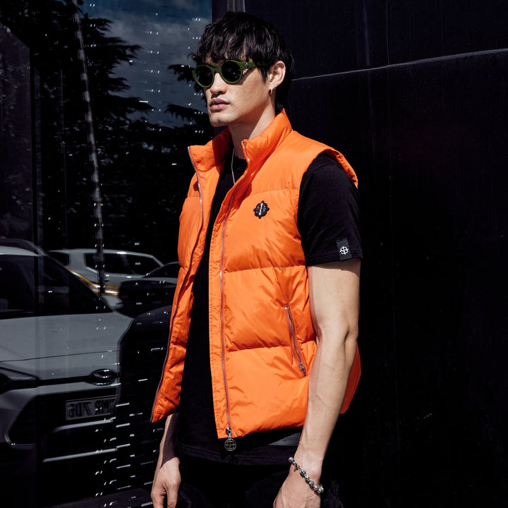 SB Puffer Vest in Vibrant Orange