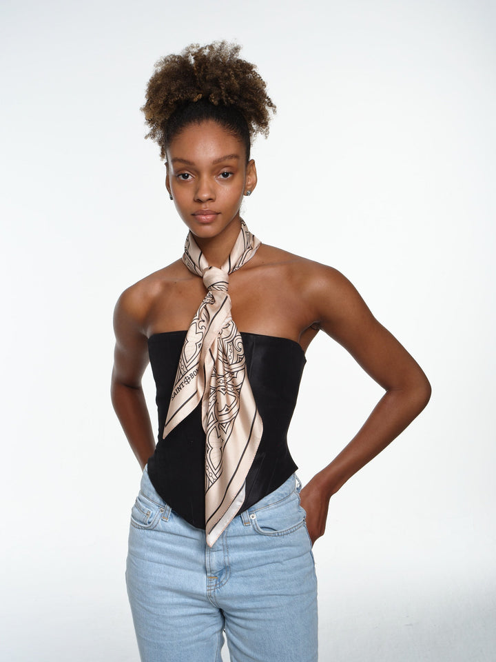 Tracery Motif Beige Scarf