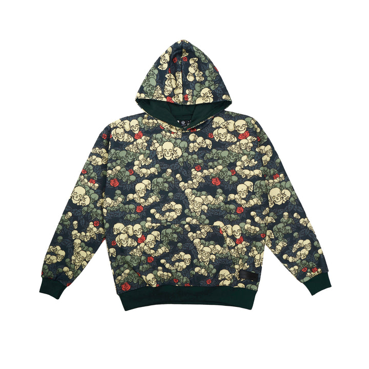 Skulls n Roses Green Hoodie