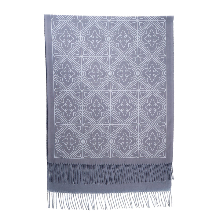 Tracery Motif Slate Pashmina Shawl