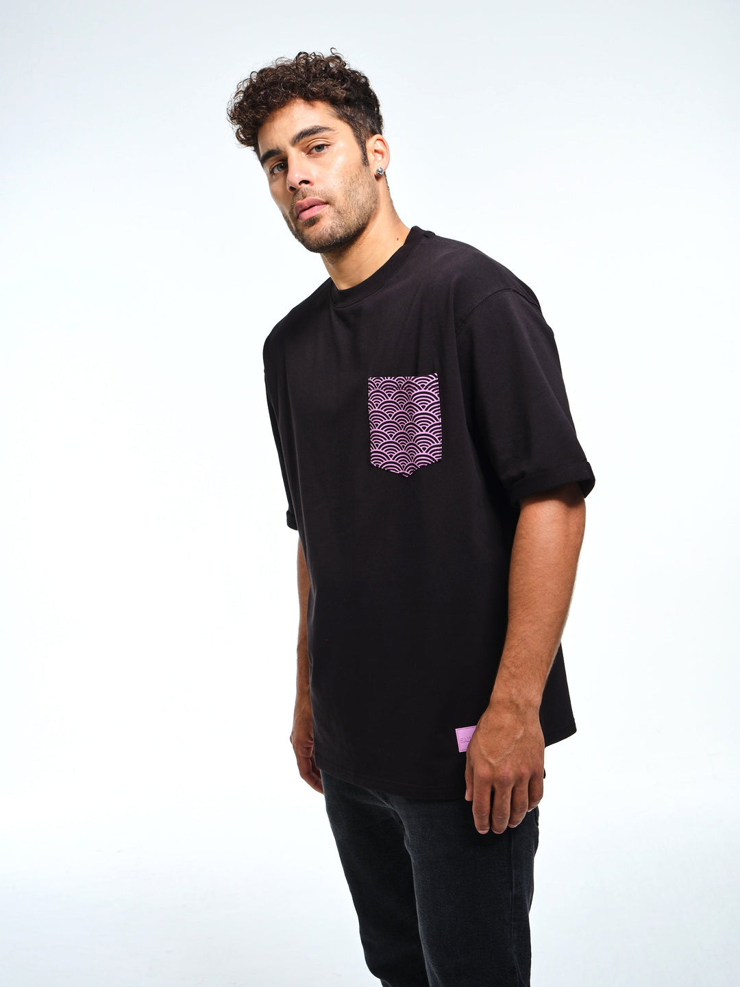 Kanagawa Black & Lavender T-shirt