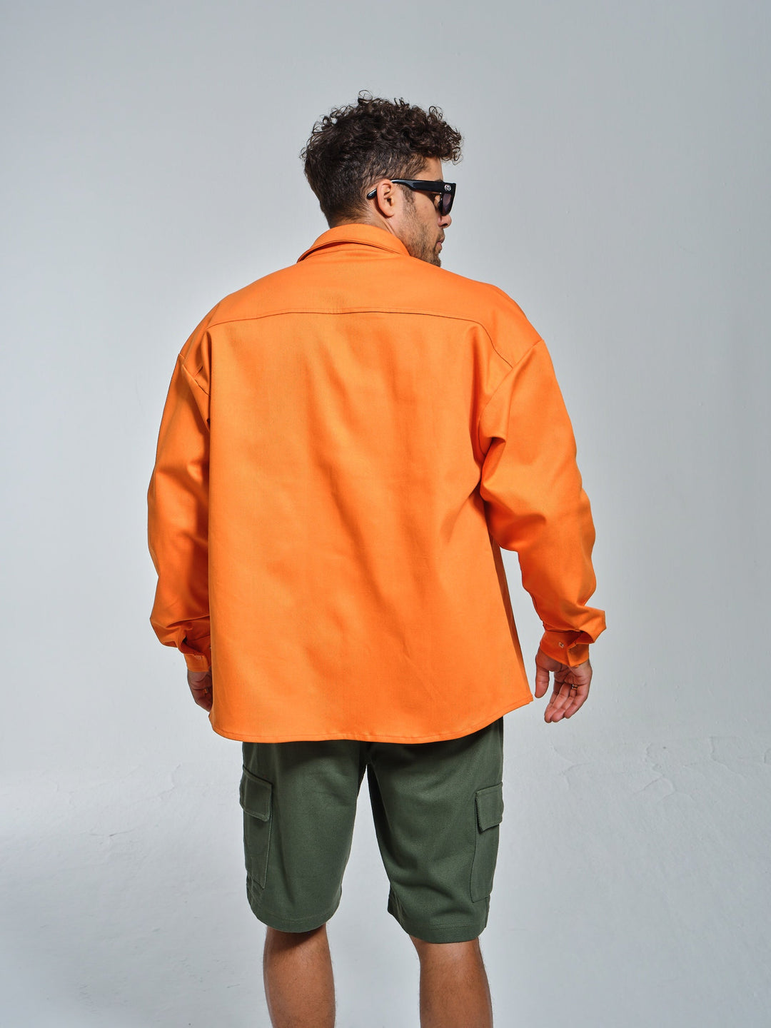 Cargo Overshirt in Vibrant Orange
