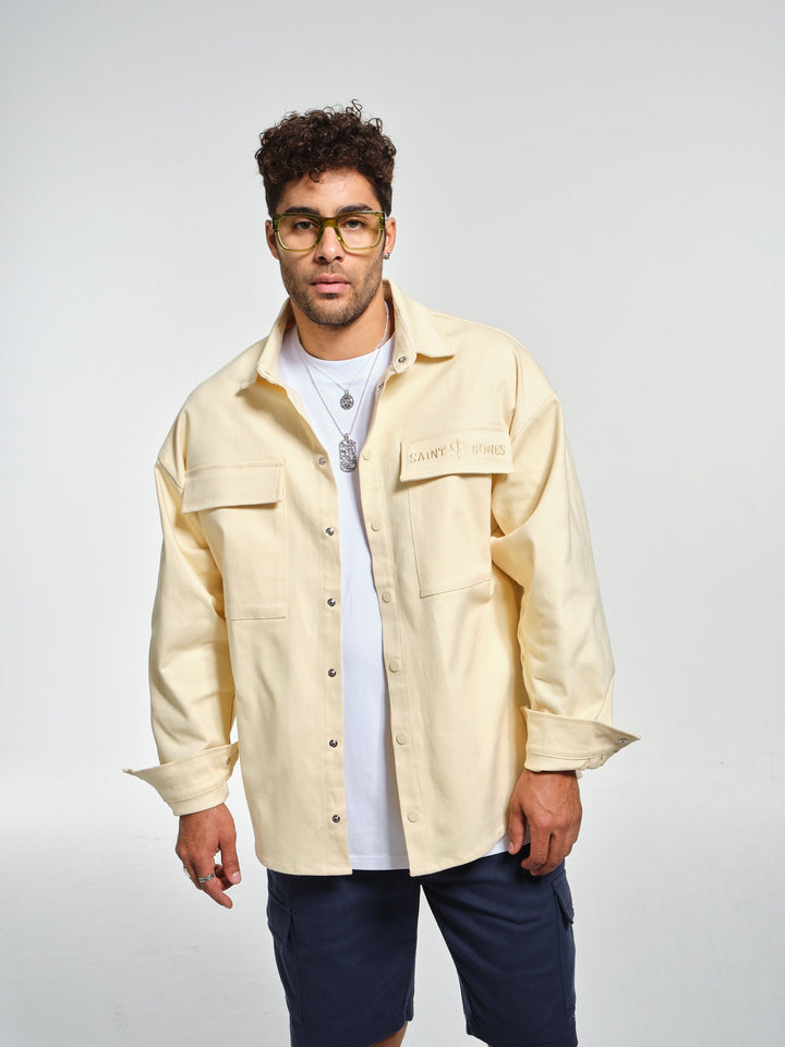 Cargo Overshirt in Eggshell