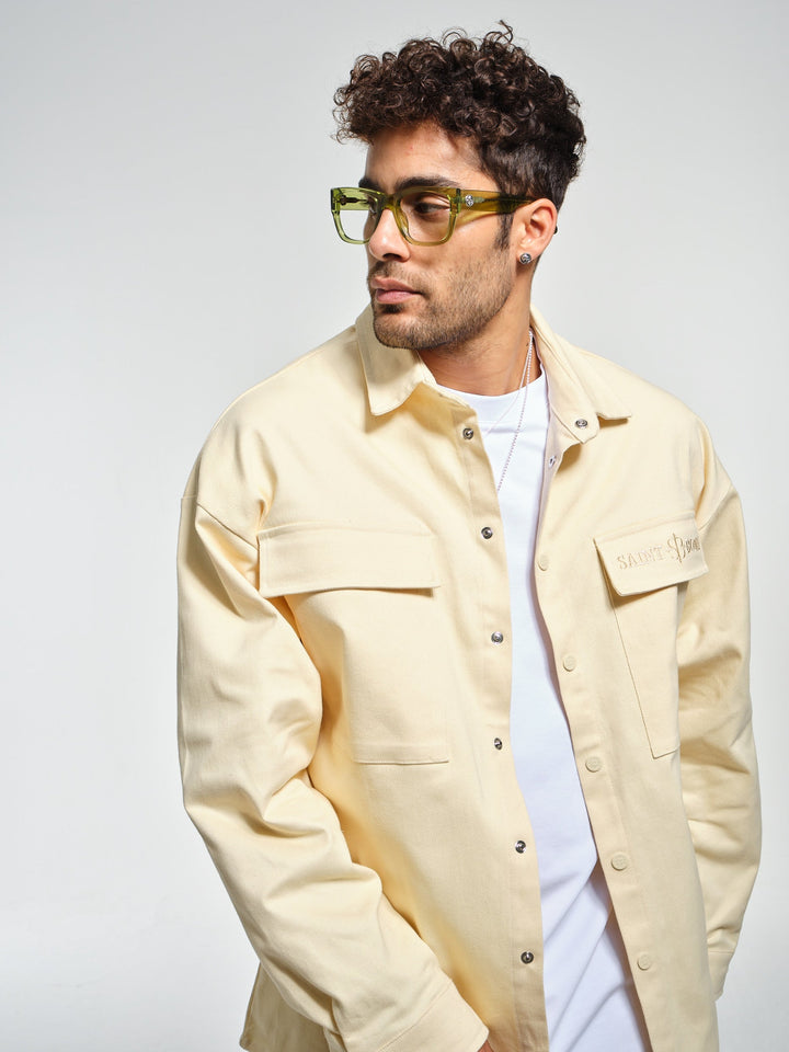 Cargo Overshirt in Eggshell