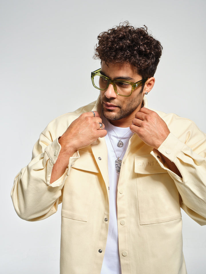 Cargo Overshirt in Eggshell