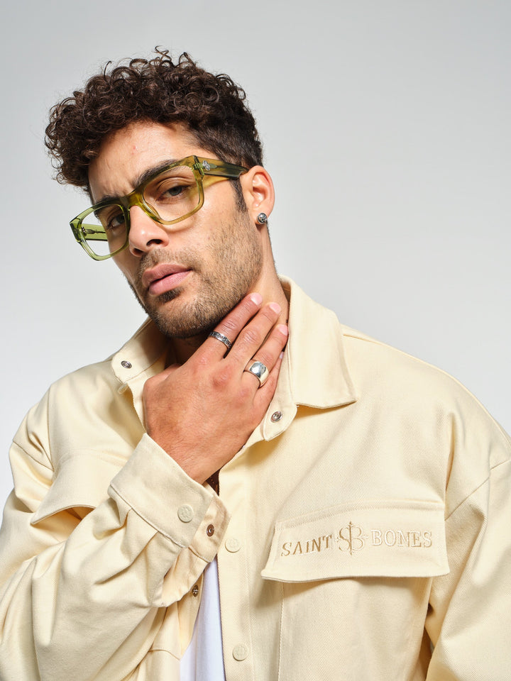 Cargo Overshirt in Eggshell