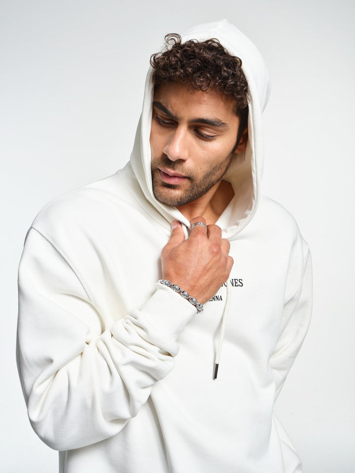 Saint Bones Vienna Ivory White Hoodie