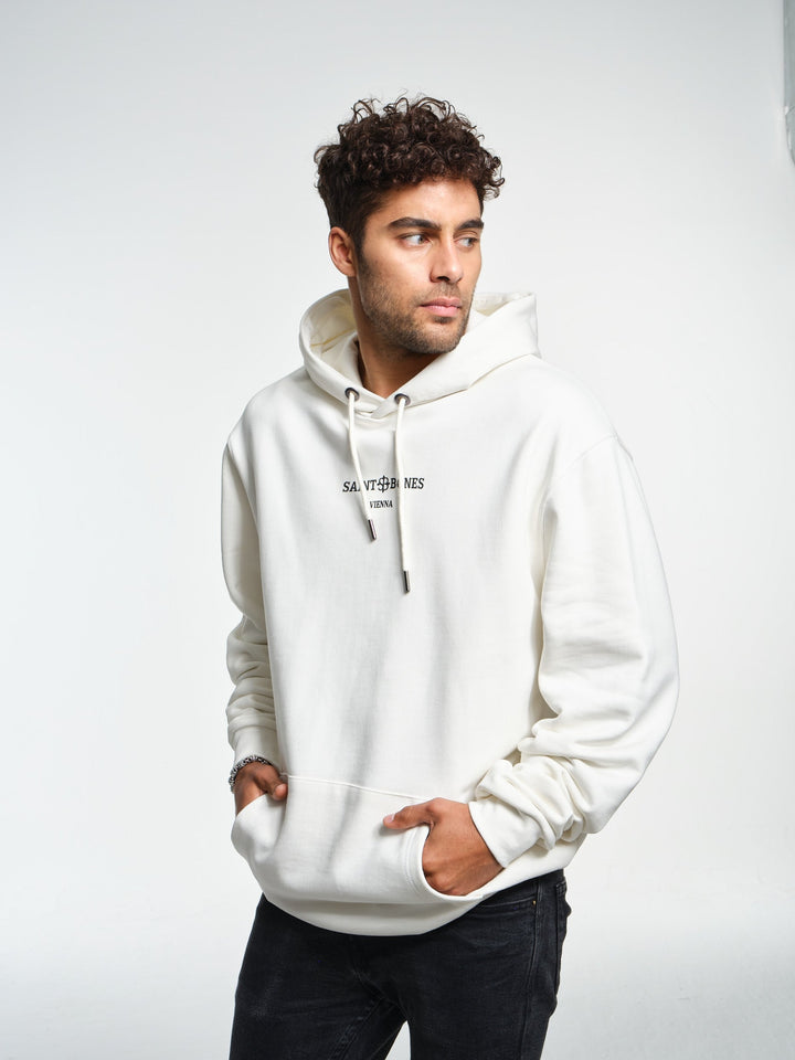 Saint Bones Vienna Ivory White Hoodie