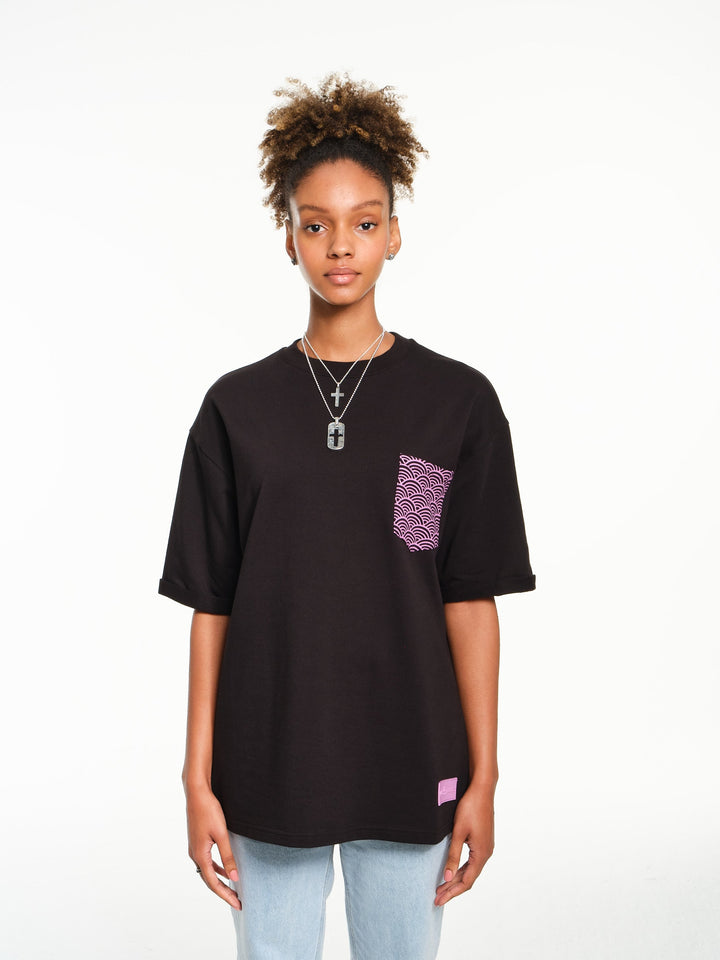 Kanagawa Black & Lavender T-shirt