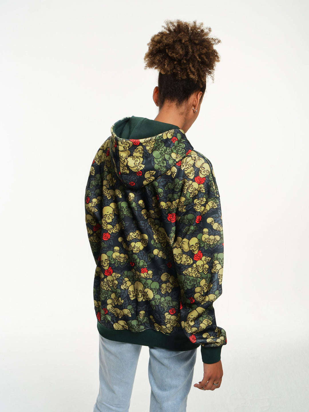Skulls n Roses Green Hoodie