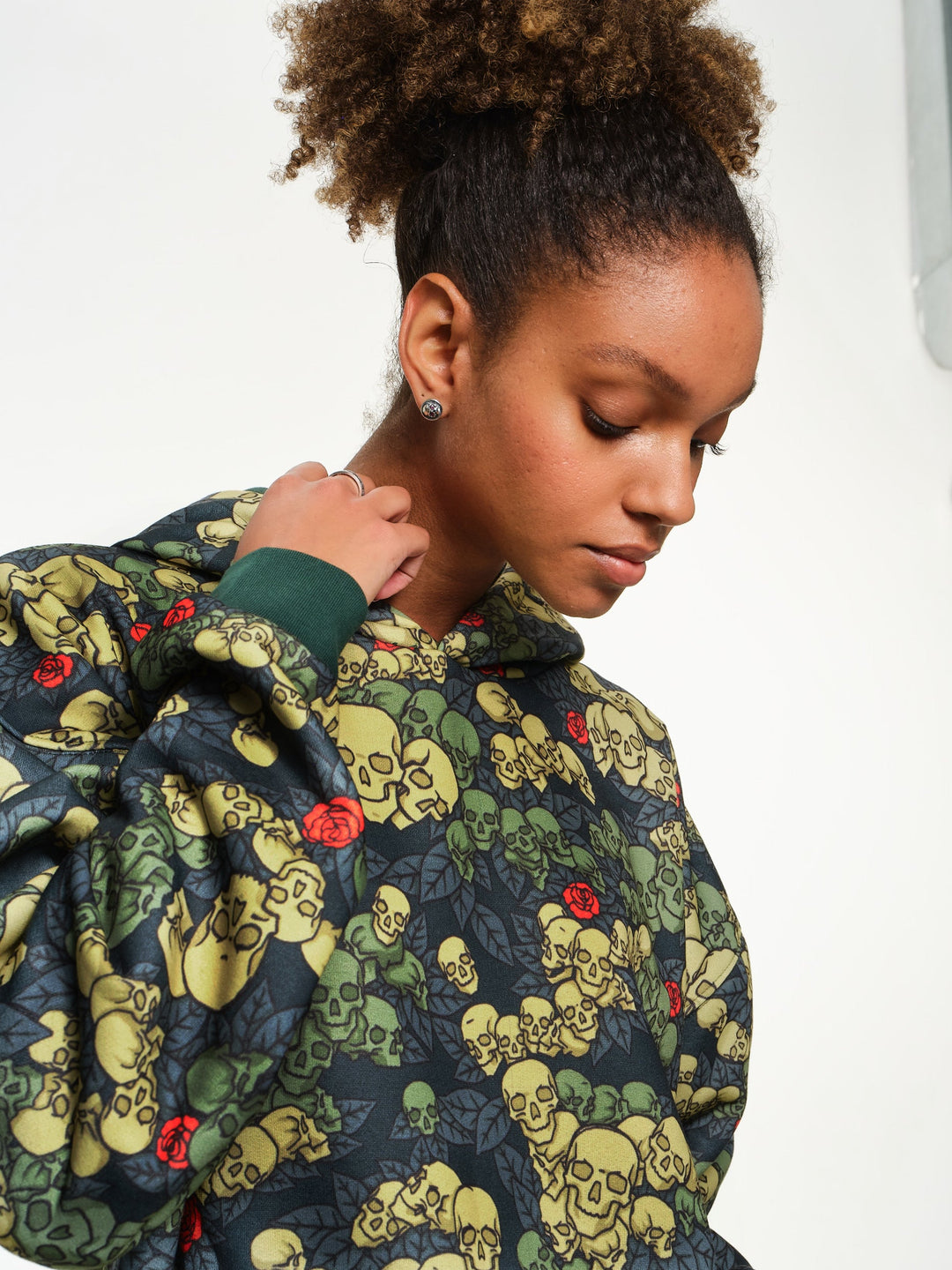 Skulls n Roses Green Hoodie