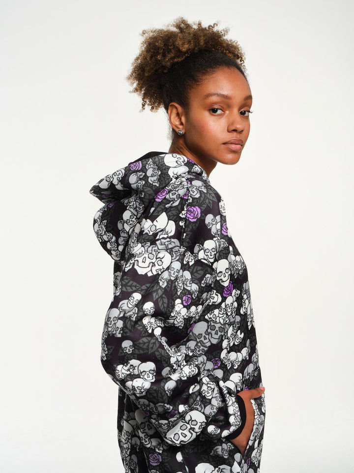 Skulls n Roses Lavender Hoodie