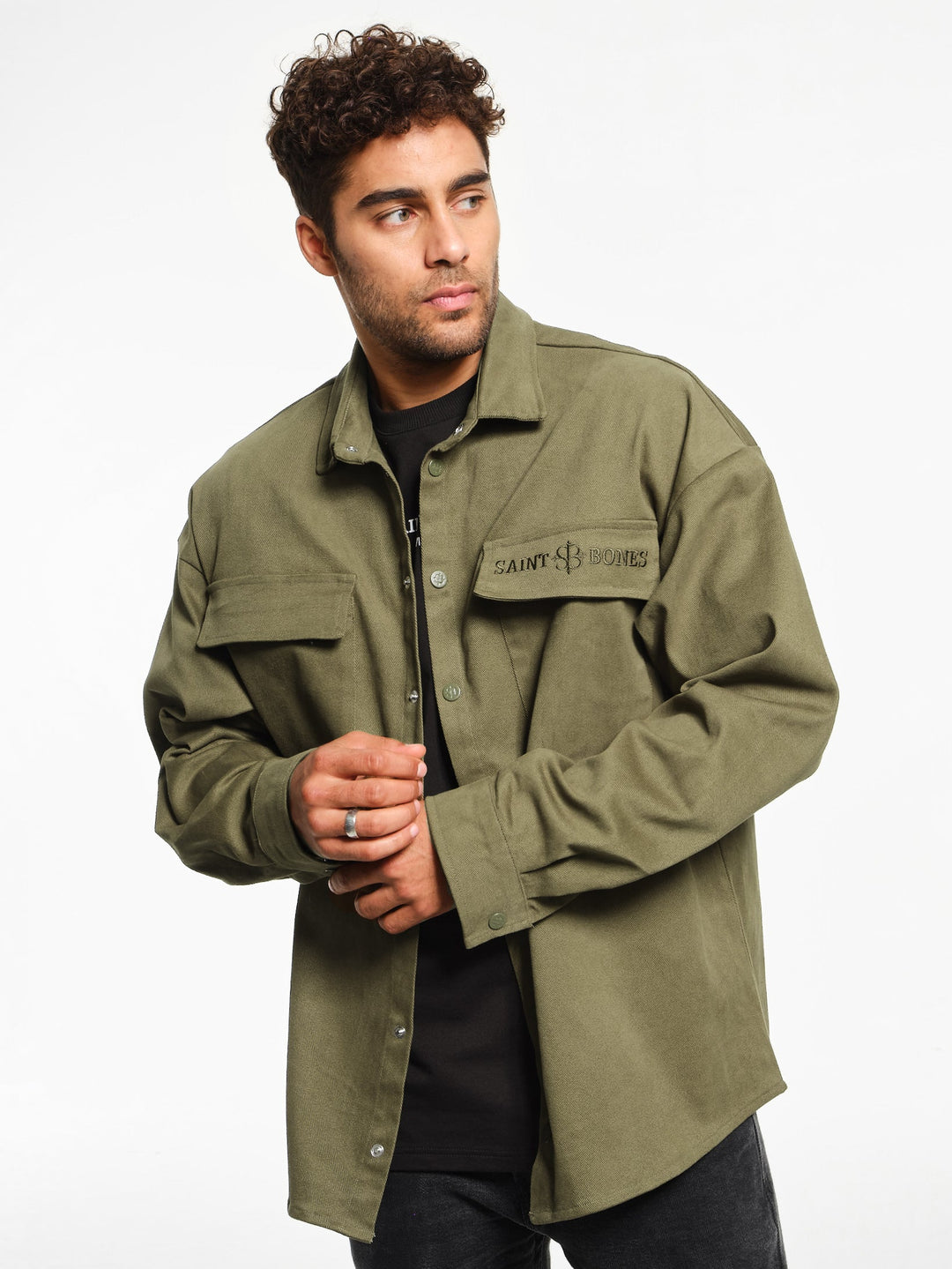 Cargo Overshirt in Moss Green