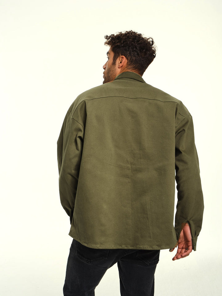 Cargo Overshirt in Moss Green