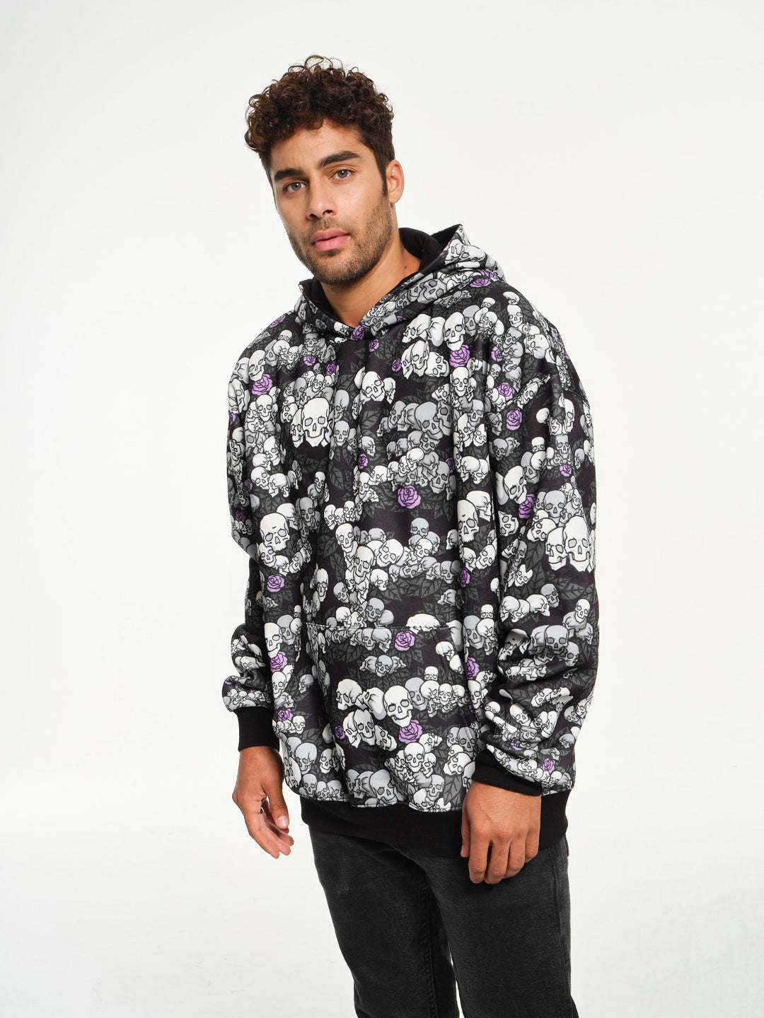 Skulls n Roses Lavender Hoodie