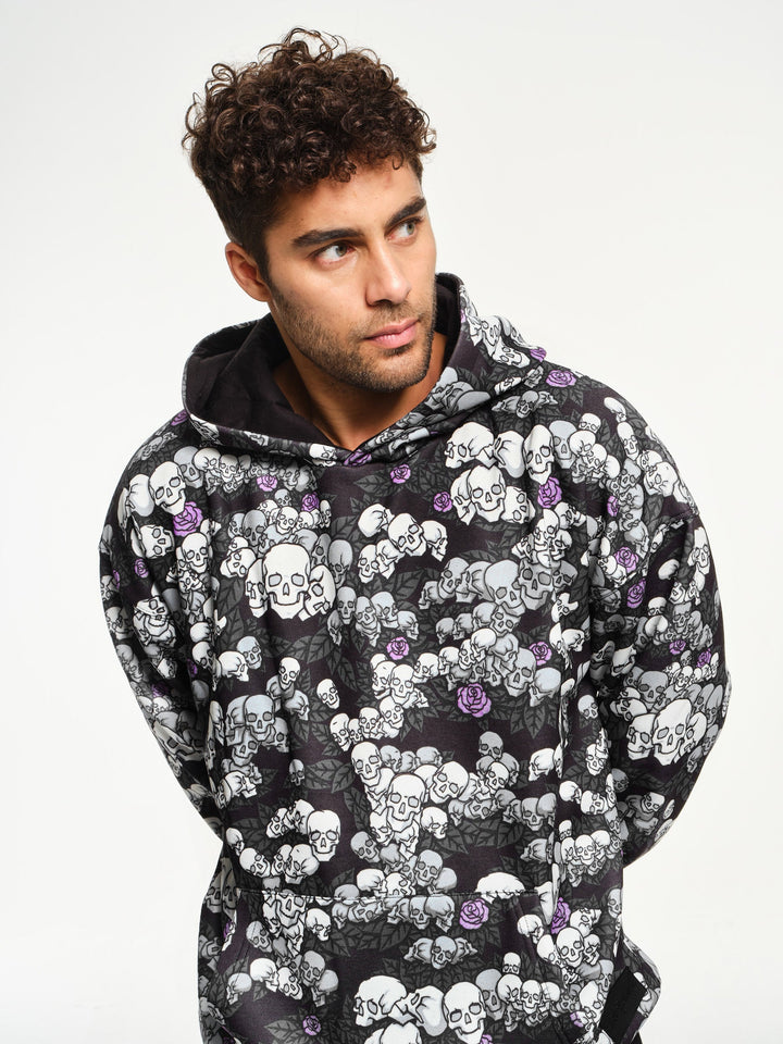 Skulls n Roses Lavender Hoodie