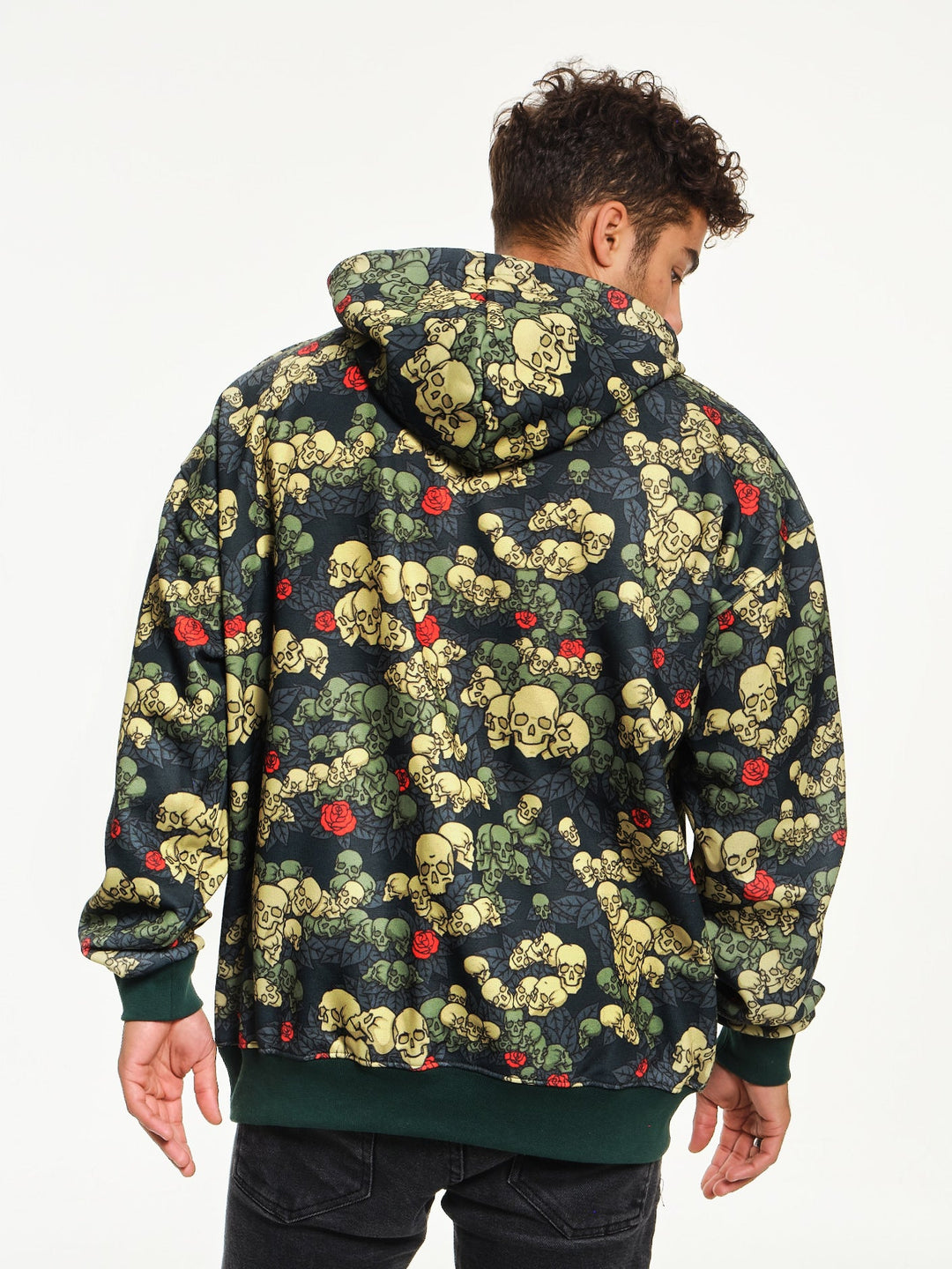 Skulls n Roses Green Hoodie