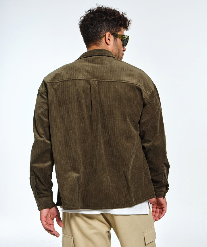 SB Corduroy Shirt in Moss Green