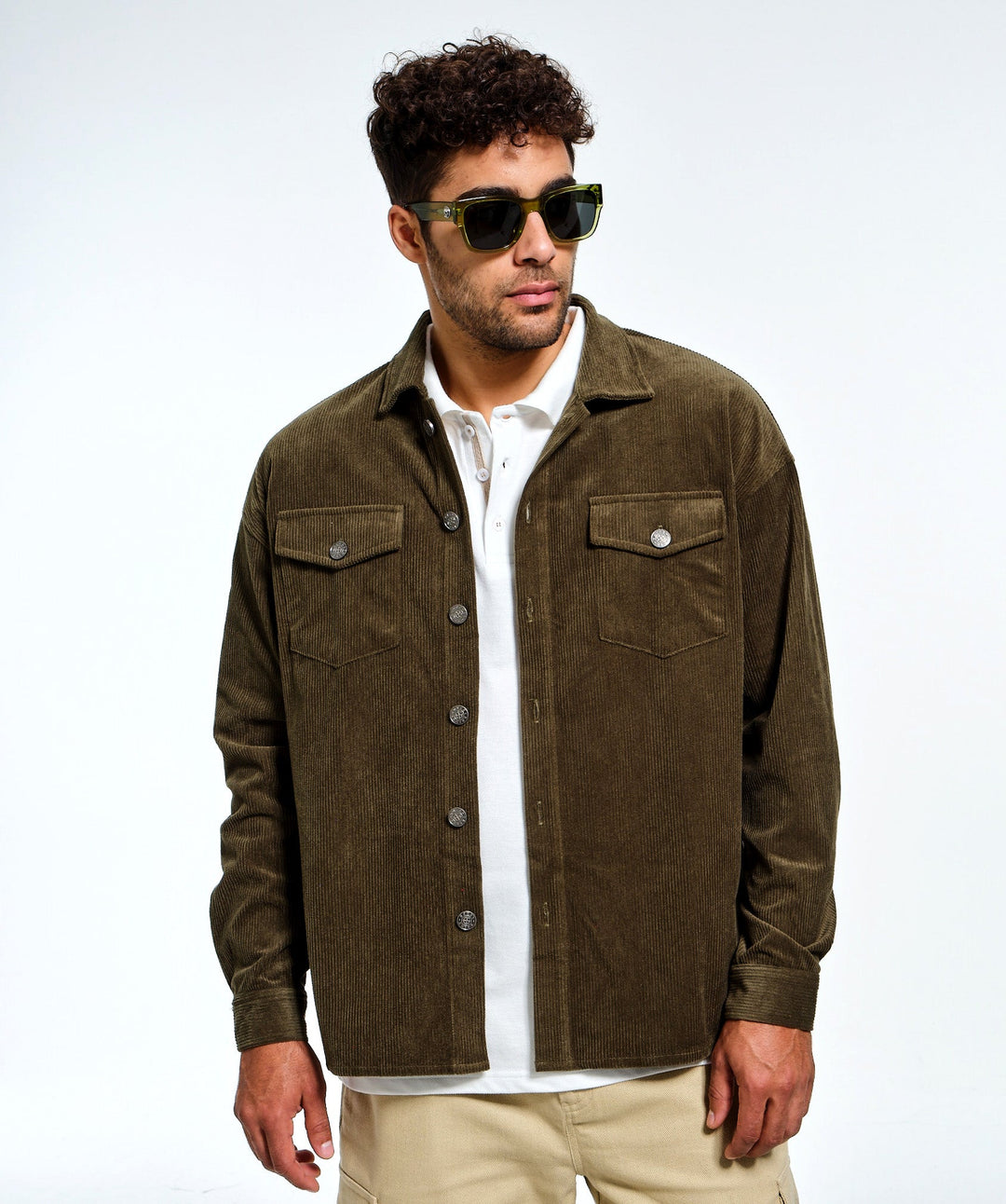 SB Corduroy Shirt in Moss Green