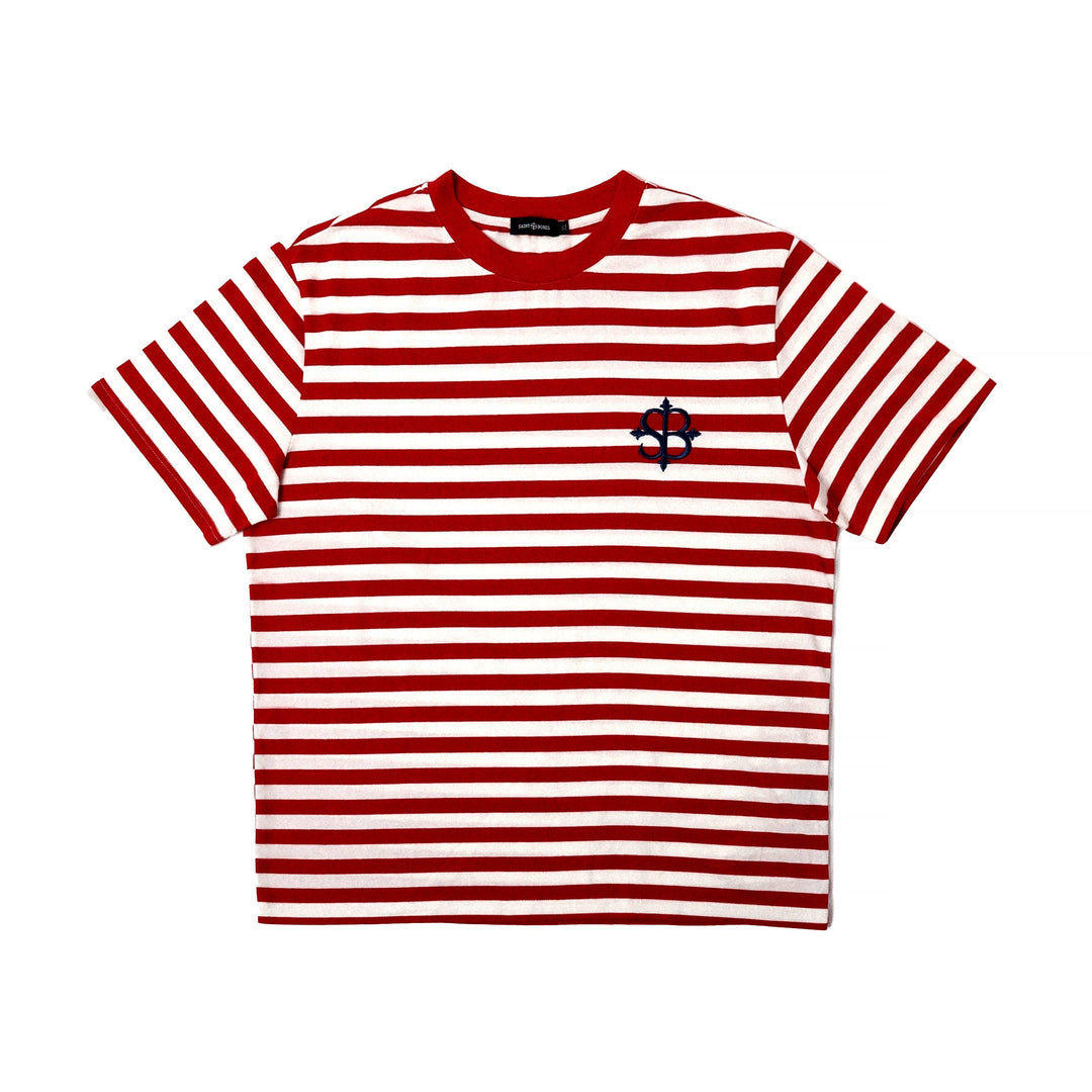 Saint Bones Navale Carmine & White T-shirt