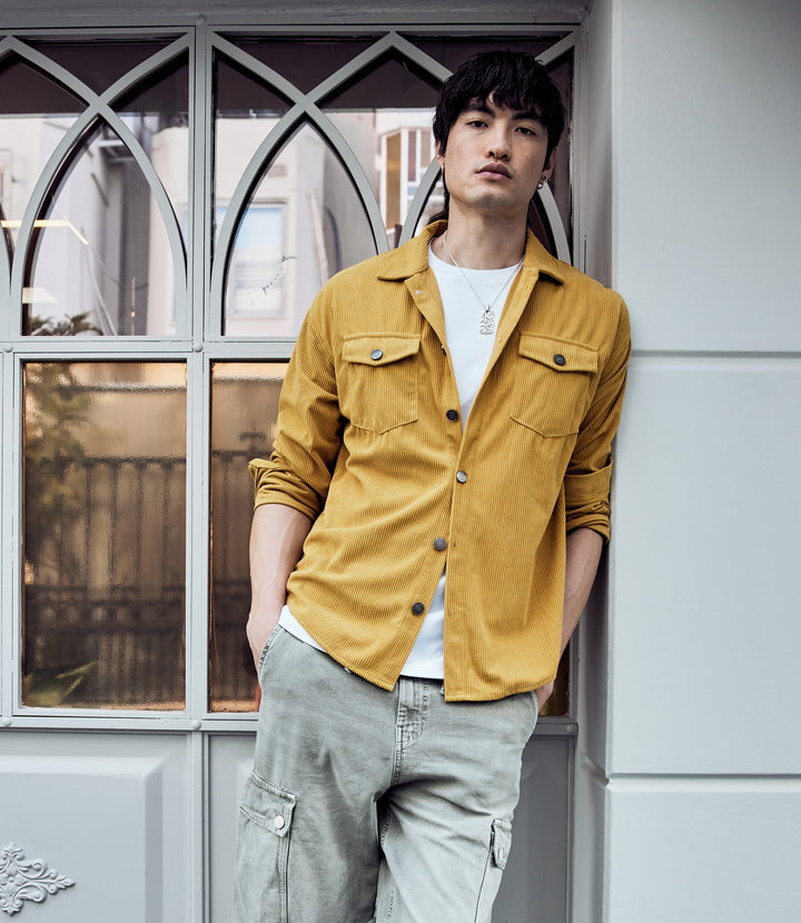 SB Corduroy Shirt in Mustard Yellow